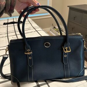 Elegant Blue Dooney & Bourke Leather Handbag